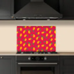 Roze - Mango - Blauwe - Streepjes keuken achterwand spatscherm klein 900 -sfeer1