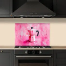 Roze - Verf - Coffee keuken achterwand spatscherm klein -sfeer1