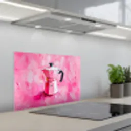 Roze - Verf - Coffee keuken achterwand spatscherm klein -3d_schuin
