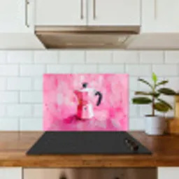 Roze - Verf - Coffee keuken achterwand spatscherm klein -sfeer2