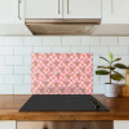 Roze - Retro - Patroon - Geblokt keuken achterwand spatscherm klein 900 -sfeer2