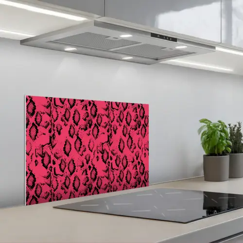Roze - Slang - Motief keuken achterwand spatscherm klein 900 -3d_schuin