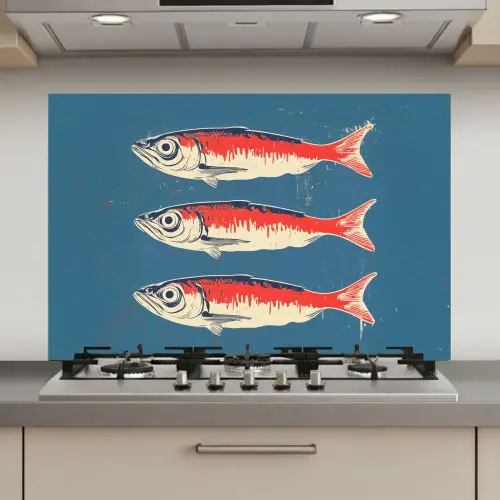 Vissen - Rood - Blauw keuken achterwand spatscherm klein -3d_website