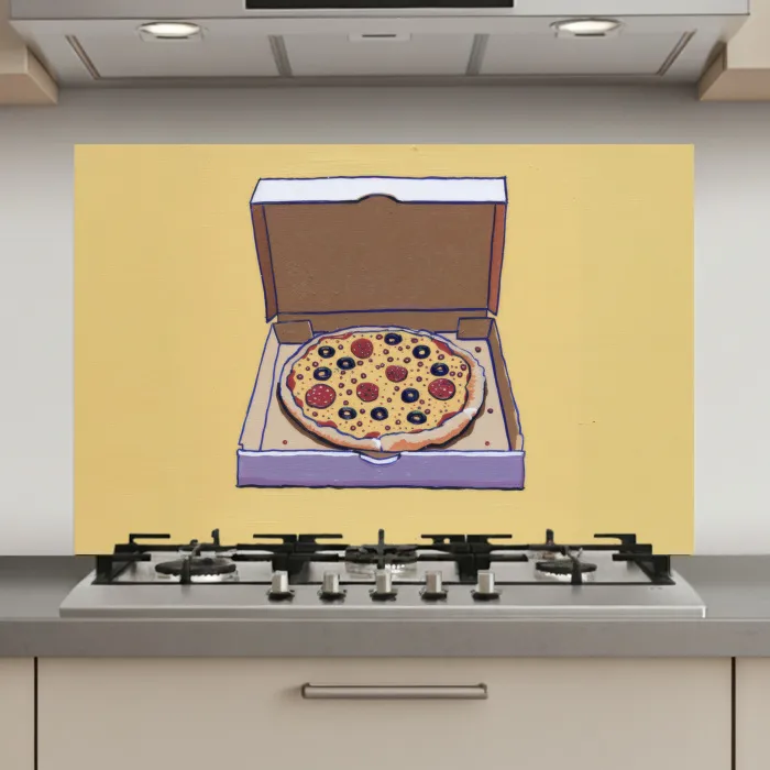 Pizza - Doos - Salami - Illustratie keuken achterwand spatscherm klein -3d_website