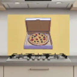 Pizza - Doos - Salami - Illustratie keuken achterwand spatscherm klein -3d_website