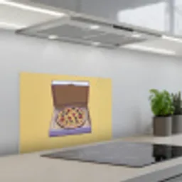 Pizza - Doos - Salami - Illustratie keuken achterwand spatscherm klein -3d_schuin