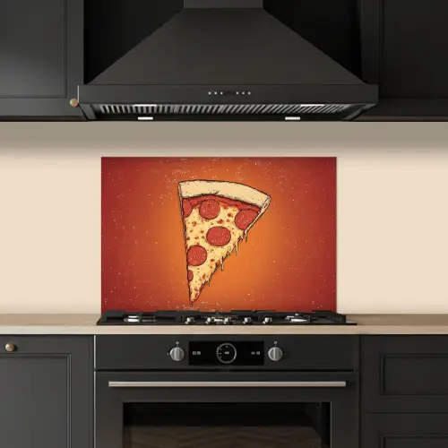 Pizza - Kaas - Rood - Pepperoni keuken achterwand spatscherm klein -sfeer1
