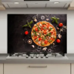 Pizza - Groente - Kruiden - Keuken - Industrieel keuken achterwand spatscherm klein -3d_website