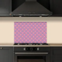 Ruit - Patroon - Paars - Hartjes keuken achterwand spatscherm klein 900 -sfeer1