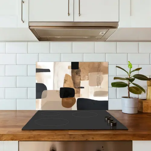 Vlakken - Abstract - Zwart - Strepen keuken achterwand spatscherm klein -sfeer2