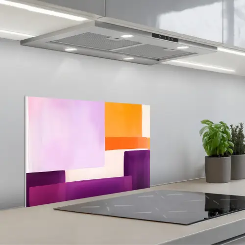 Vlakken - Abstract - Rechthoekig - Oranje keuken achterwand spatscherm klein -3d_schuin