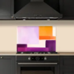 Vlakken - Abstract - Rechthoekig - Oranje keuken achterwand spatscherm klein -sfeer1