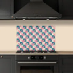 Vlakken - Hartjes - Patroon - Retro keuken achterwand spatscherm klein 900 -sfeer1