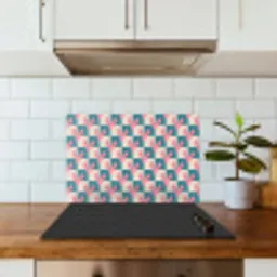 Vlakken - Hartjes - Patroon - Retro keuken achterwand spatscherm klein 900 -sfeer2