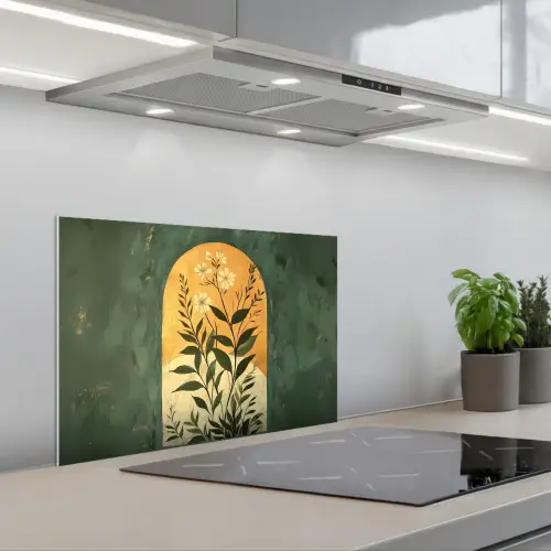 Plant - Bloemen - Wit keuken achterwand spatscherm klein -3d_schuin