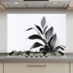 Plant - Bladeren - Minimalistisch - Zwart keuken achterwand spatscherm klein -3d_website