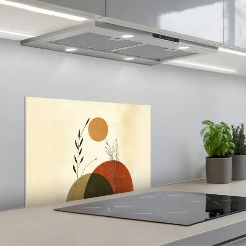 Planten - Abstract - Vormen keuken achterwand spatscherm klein -3d_schuin