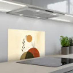 Planten - Abstract - Vormen keuken achterwand spatscherm klein -3d_schuin
