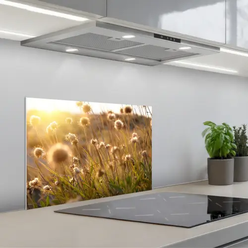 Planten - Natuur - Bloemen - Zon - Horizon keuken achterwand spatscherm klein -3d_schuin