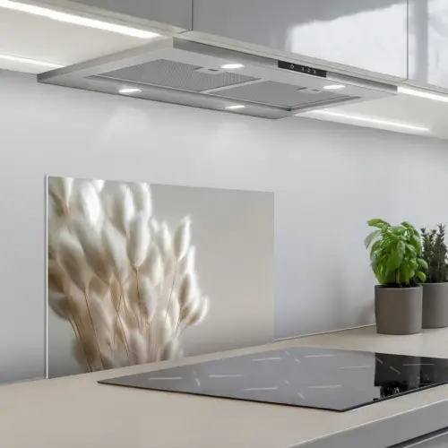 Pluimen - Beige - Minimalistisch keuken achterwand spatscherm klein -3d_schuin