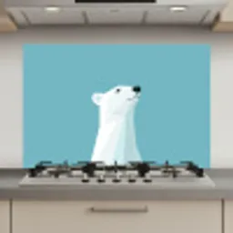 Ijsbeer - Lichtblauw - Minimalistisch keuken achterwand spatscherm klein -3d_website