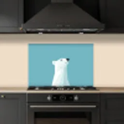 Ijsbeer - Lichtblauw - Minimalistisch keuken achterwand spatscherm klein -sfeer1