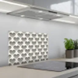 Polka - Stippen - Wit - Zwart keuken achterwand spatscherm klein 900 -3d_schuin