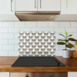 Polka - Stippen - Wit - Zwart keuken achterwand spatscherm klein 900 -sfeer2