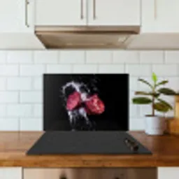 Granaatappel - Fruit - Water - Zwart - Paars keuken achterwand spatscherm klein -sfeer2