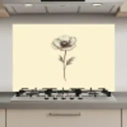 Klaproos - Illustratie - Zwart keuken achterwand spatscherm klein -3d_website