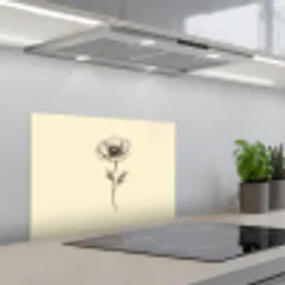 Klaproos - Illustratie - Zwart keuken achterwand spatscherm klein -3d_schuin