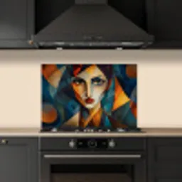 Portret - Abstract - Vormen keuken achterwand spatscherm klein -sfeer1