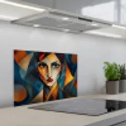 Portret - Abstract - Vormen keuken achterwand spatscherm klein -3d_schuin