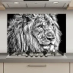 Portret - Leeuw - Zwart wit keuken achterwand spatscherm klein -3d_website