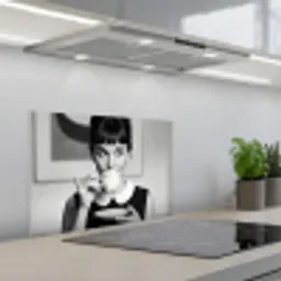 Portret - Thee - Vrouw keuken achterwand spatscherm klein -3d_schuin