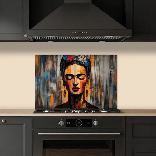 Portret - Vrouw - Bloemen keuken achterwand spatscherm klein -sfeer1