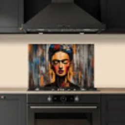 Portret - Vrouw - Bloemen keuken achterwand spatscherm klein -sfeer1
