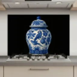 Pot - Delfts Blauw - Bloemen keuken achterwand spatscherm klein -3d_website