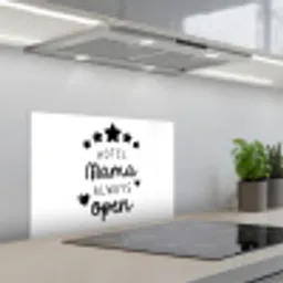 Spreuken - Hotel mama always open - Mama - Quotes keuken achterwand spatscherm klein -3d_schuin