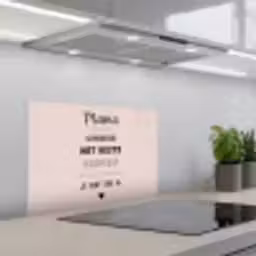 Spreuken - Quotes Mama Je Hebt Ons Al - Moederdag cadeau voor mama - Roze keuken achterwand spatscherm klein -3d_schuin
