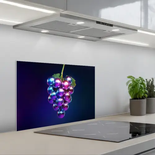 Paars - Disco - Feest - Druif keuken achterwand spatscherm klein -3d_schuin