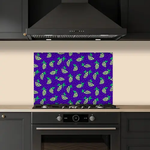 Paars - Groen - Druiven - Blaadjes keuken achterwand spatscherm klein 900 -sfeer1