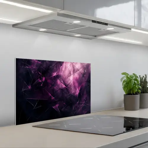 Paars - Licht - Zwart keuken achterwand spatscherm klein -3d_schuin