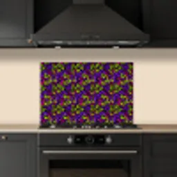 Paars - Neon - Dieren - Panter keuken achterwand spatscherm klein 900 -sfeer1