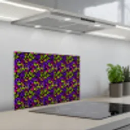 Paars - Neon - Dieren - Panter keuken achterwand spatscherm klein 900 -3d_schuin