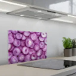 Paars - Uien - Close up keuken achterwand spatscherm klein -3d_schuin