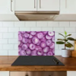 Paars - Uien - Close up keuken achterwand spatscherm klein -sfeer2