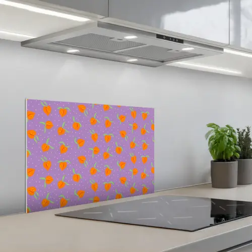 Paars - Oranje - Perzik keuken achterwand spatscherm klein 900 -3d_schuin