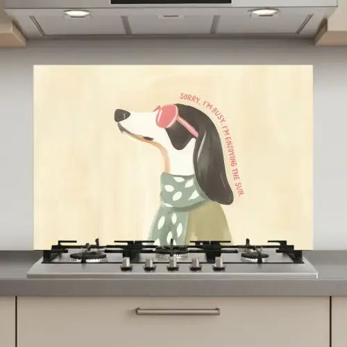 Quote - Hond - Zonnebril keuken achterwand spatscherm klein -3d_website