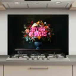 Quote - Bloemen - Vaas - Neon keuken achterwand spatscherm klein -3d_website